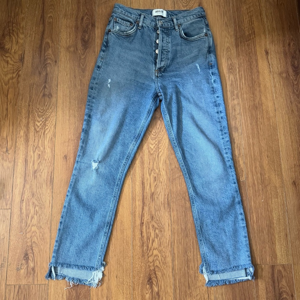 Agolde Fringed Denim Jeans